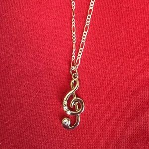 Nickel-Free Treble Clef Charm Necklace